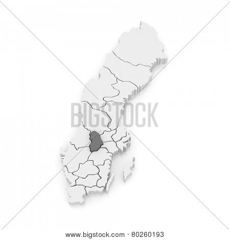 Map of Orebro. Sweden. 3d