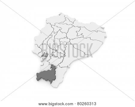 Map of Loja. Ecuador. 3d