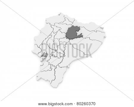 Map of Napo. Ecuador. 3d