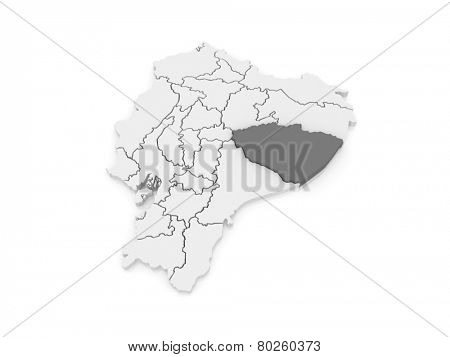Map of Pastaza. Ecuador. 3d
