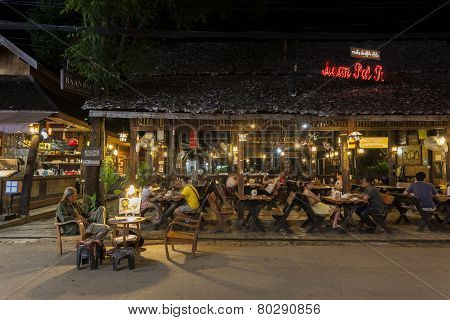 Walking Street in Pai, Mea Hong Son, Thailand