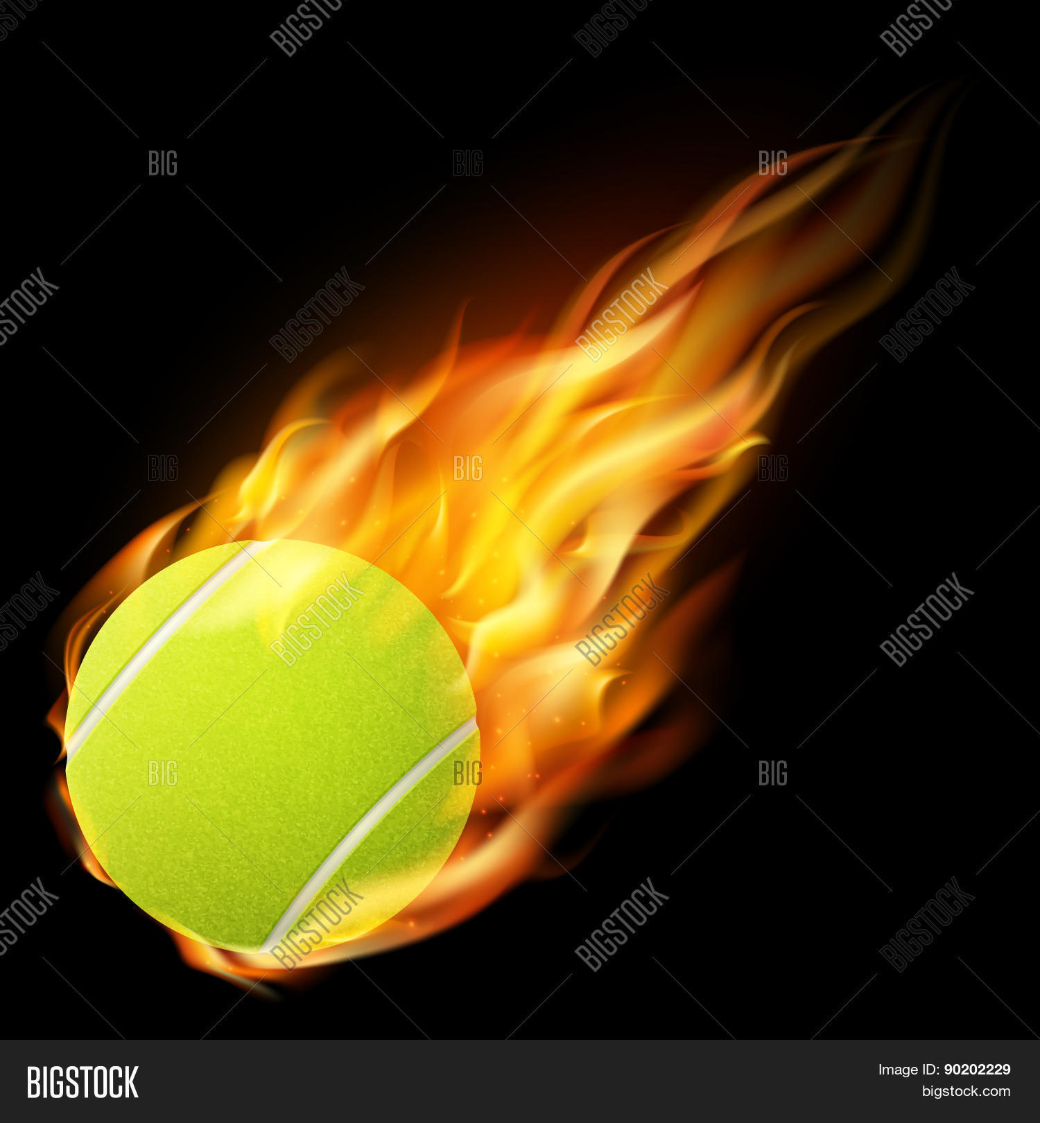 Flaming Tennis Ball Vector & Photo (Free Trial) Bigstock