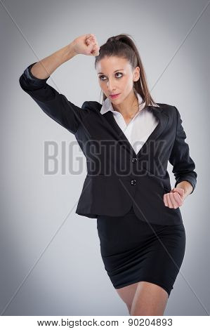 Smart Woman In Martial Arts Pose