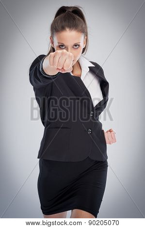 Female Boss Punching At Camera