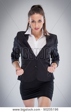 Agressive Corporate Woman Ready To Do Business