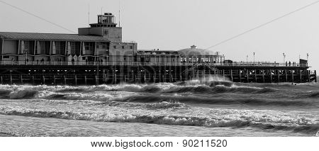 Bournemouth Pier Waves and Surfers