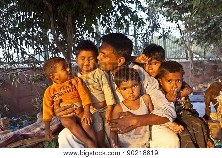 People At The Meena Bazaar Market  In Delhi, India.