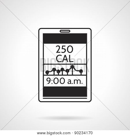 Calorie counter black vector icon