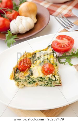 One Piece Of Kale Tomato Frittata