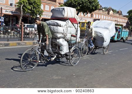 Cycle Rickshaws  In The Streets