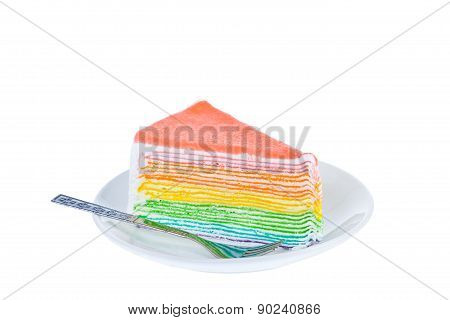 Piece Of Dilicious Cake,isolated On White Background