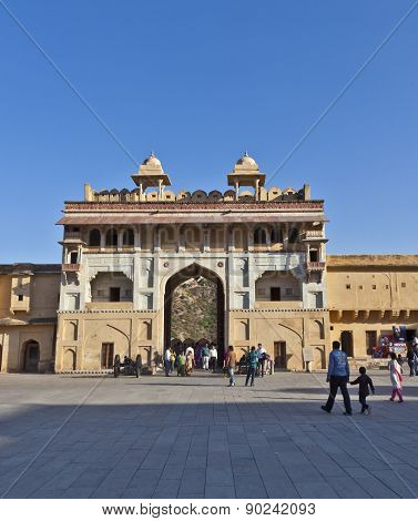 People Visit The Famous Amer Fort