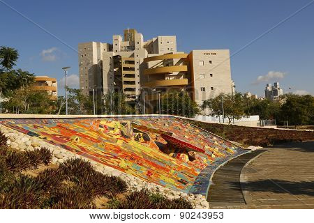 Unique water fountain in Beer Sheba, Israel