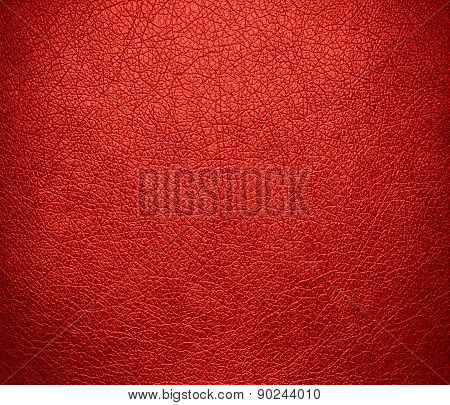 Cinnabar color leather texture background