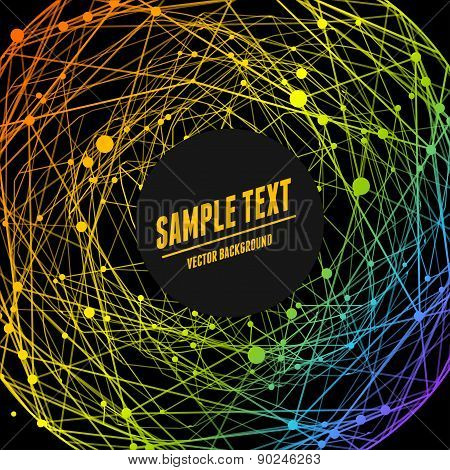 Vector abstract rainbow sphere and text box flyer