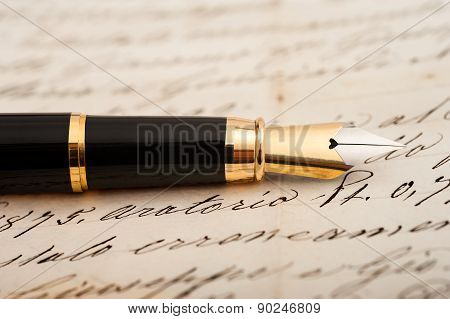 Fountain Pen On Letter