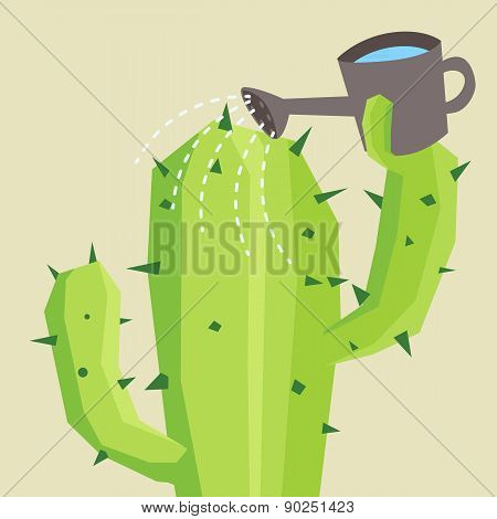 Cactus watering him self