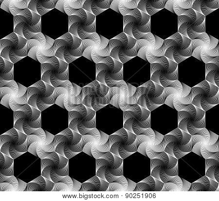 Design Seamless Monochrome Hexagonal Geometrical Pattern