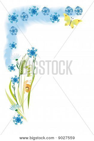 Fundo de Verão com milho-flores