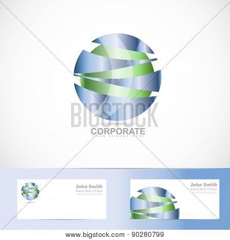 Abstract Corporate Blue Green Sphere Logo