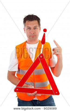 Uomo In giubbotto di sicurezza