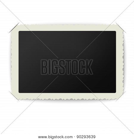 Old Blank Photo Frame Placed In Album