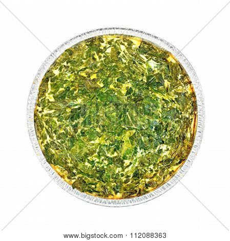 Pie celtic with spinach in form of foil