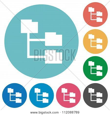 Flat Folder Structure Icons