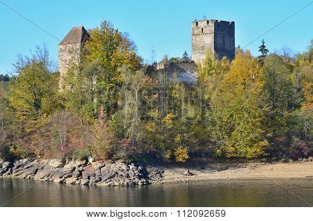 View Of The Lake Ottenstein And Castle Lichtenfels