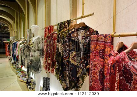 SINGAPORE - NOVEMBER 08, 2015: interior of The Shoppes at Marina Bay Sands. The Shoppes at Marina Bay Sands is one of Singapore's largest luxury shopping malls