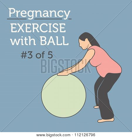 A Beautiful Young Lady doing her Daily Pregnancy Exercise with a Sweet Fitness Ball