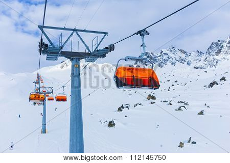 Chair-lift, Ischgl, Austria.