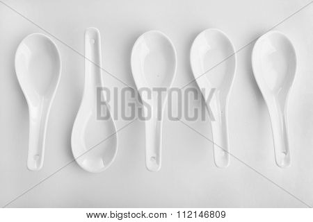 Japanese Soup Spoons, isolated on white