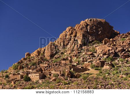 Moroccan village in Atlas Mountains, Africa