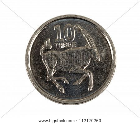 Detail Of Botswana Pula Thebe Coin