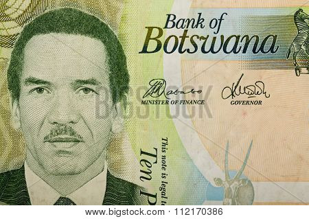 Detail Of 10 Botswana Pula Banknote