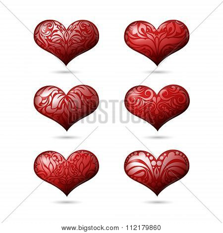 Ornamental Hearts Set For Valentine's Day