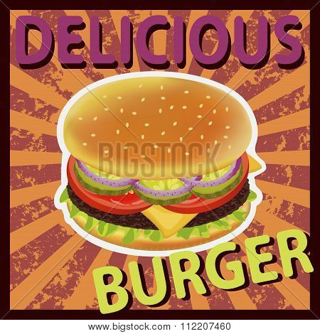 Burger Delicious Cheese Tomato Onion Pickle
