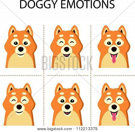 Vector illustration of cute Siba-inu dog.