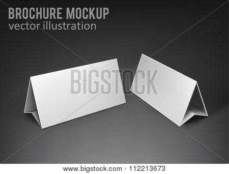 white mockup broshure 3d with shadow
