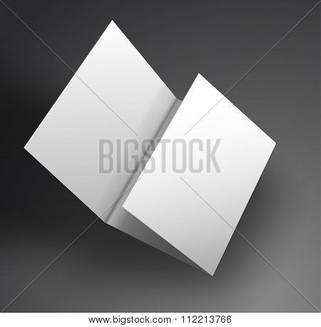 white mockup broshure 3d with shadow