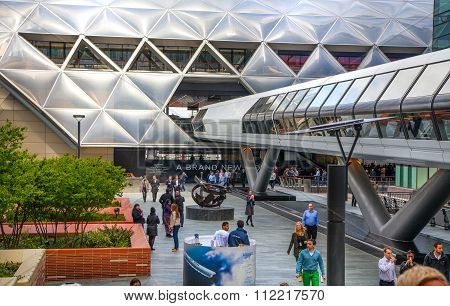 LONDON, UK - MAY 1, 2015: Canary Wharf business centre view