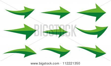 Icon Set Illustration Arrow Green