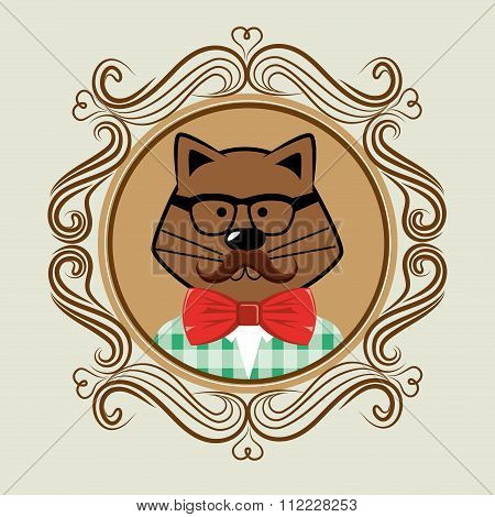 Hispter funny animal cartoon
