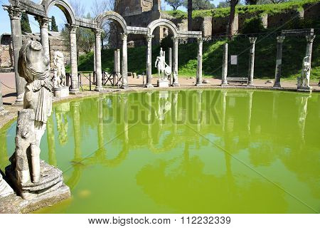 Ancient Ruins Of Villa Adriana ( The Hadrian's Villa ), Canopo, Tivoli, Italy