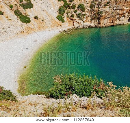 Asia In Thurkey Antalya Lycia Way Water Rocks And Sky Near The Nature