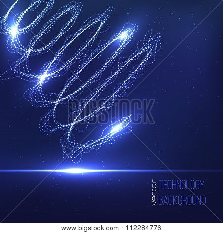Technology digital glowing swirl