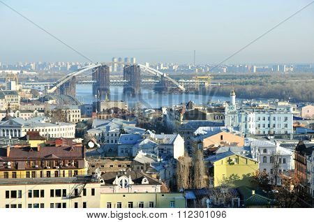 Kyiv, Ukraine,  December, 2015, year, Winter, urban, landscape, Podil, district.