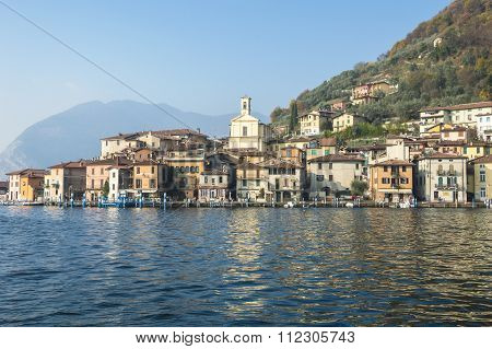 The Waterfront Of Iseo With Its Typical Houses