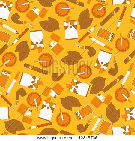 Seamless Pattern Of Smoking Accessories